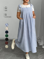 VIP Solid Ruffled Shirred Pocket Sundress