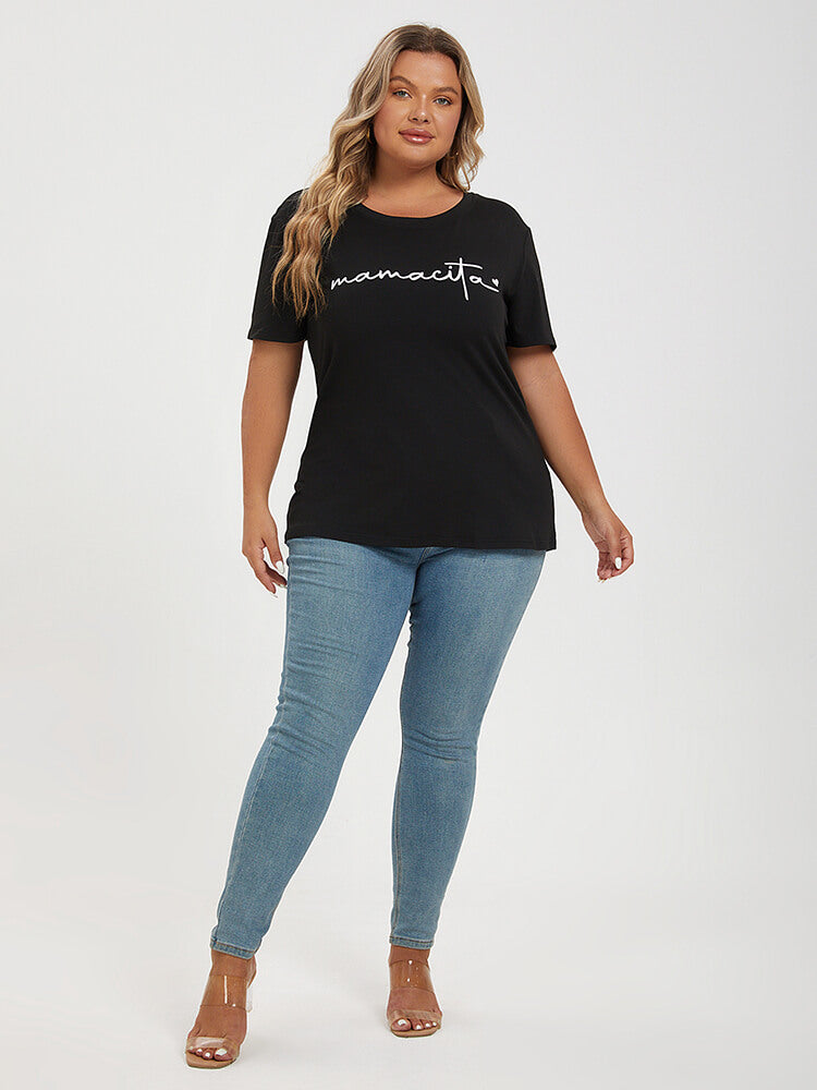 Plus Black Mamacita Graphic Tee