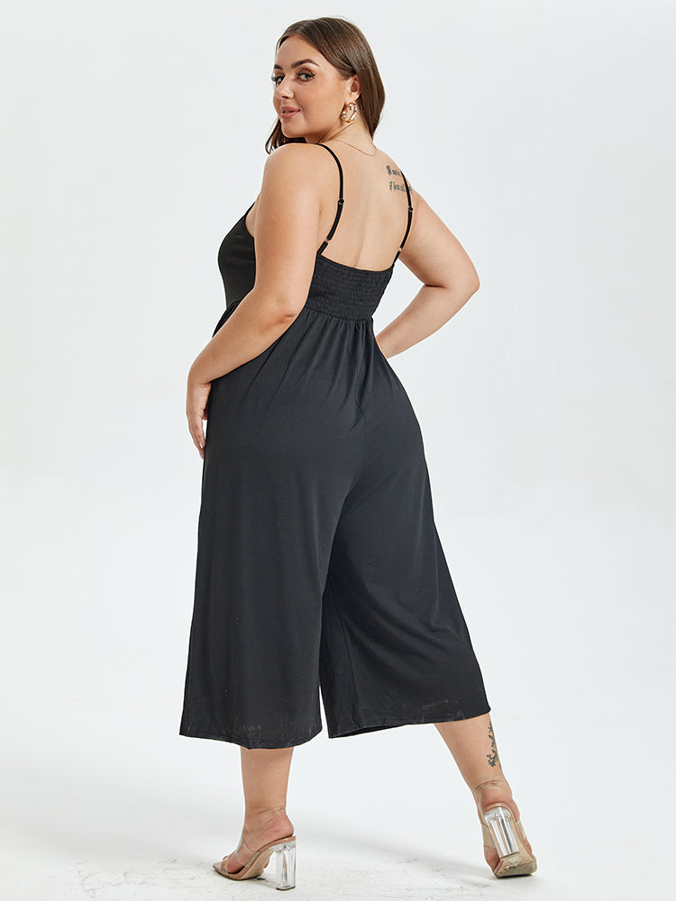 VIP Solid Wide Leg Cami Jumpsuit