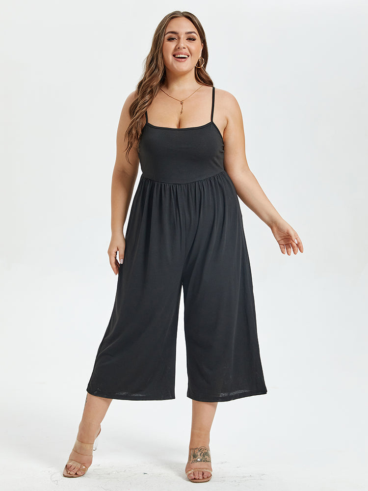 VIP Solid Wide Leg Cami Jumpsuit