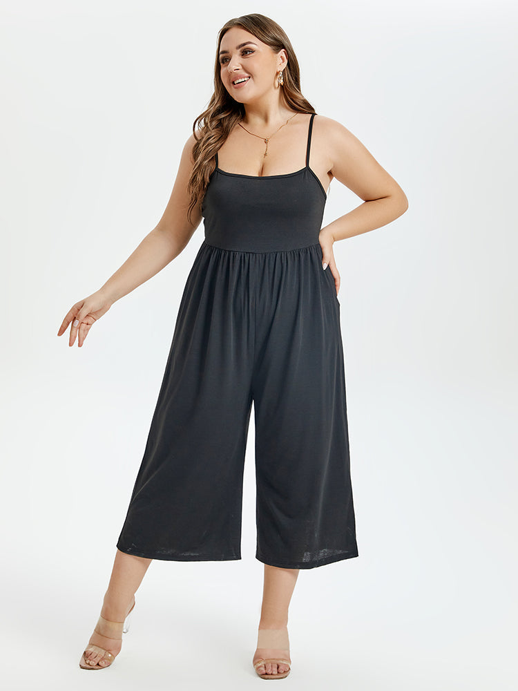 VIP Solid Wide Leg Cami Jumpsuit