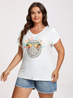 Plus White Beach Vibes Graphic Tee