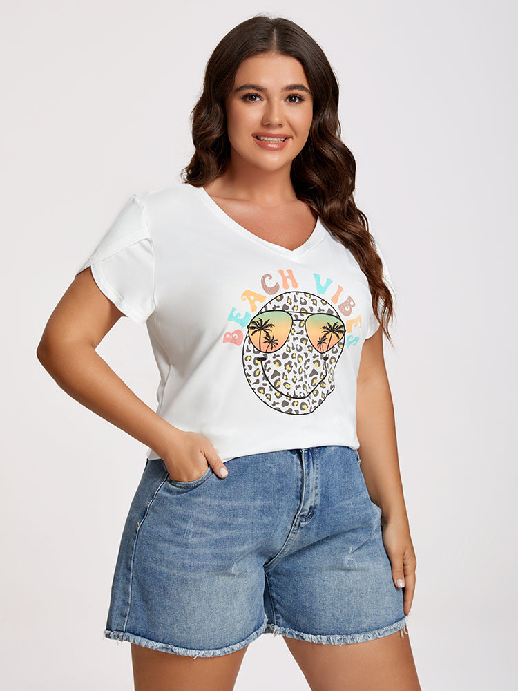 Plus White Beach Vibes Graphic Tee