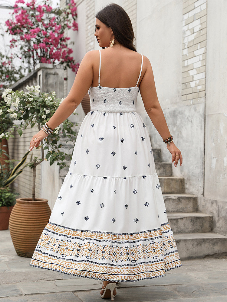 VIP Geo Print Ruffle Hem Sundress