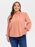 Frill Neck Flounce Sleeve Blouse