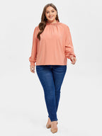 Frill Neck Flounce Sleeve Blouse