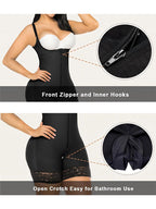 Zipper Open Tummy Control Shapewear Butt Lifter Bodysuit