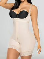 Zipper Open Tummy Control Shapewear Butt Lifter Bodysuit