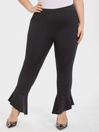 VIP Solid Elastic Waist Flare Leg Pants