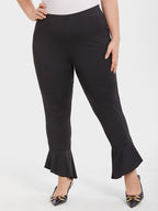 VIP Solid Elastic Waist Flare Leg Pants