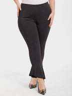 VIP Solid Elastic Waist Flare Leg Pants