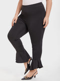 VIP Solid Elastic Waist Flare Leg Pants
