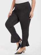 VIP Solid Elastic Waist Flare Leg Pants