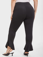 VIP Solid Elastic Waist Flare Leg Pants