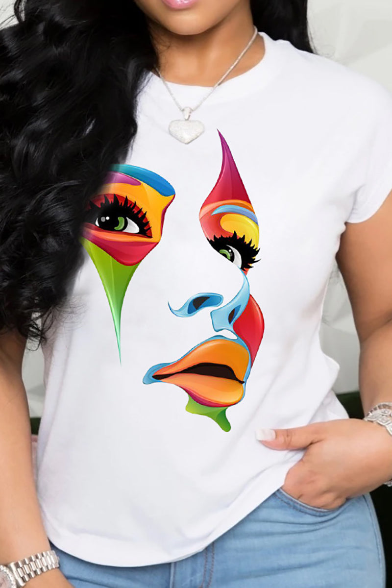Xpluswear Plus Size Casual Graphic Print O Neck African T-Shirts