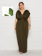 VIP Plus Dolman Sleeve Wrap Maxi Party Dress