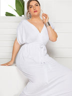 VIP Plus Dolman Sleeve Wrap Maxi Party Dress