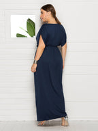 VIP Plus Dolman Sleeve Wrap Maxi Party Dress
