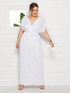 VIP Plus Dolman Sleeve Wrap Maxi Party Dress