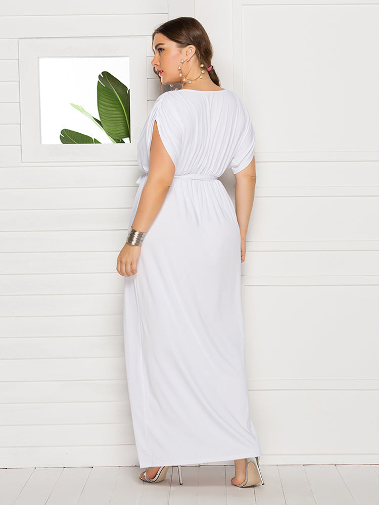 VIP Plus Dolman Sleeve Wrap Maxi Party Dress