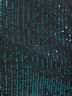 Square Neck Puff Sleeve Sequin Dress
