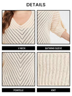 Pointelle Knit Batwing Sleeve Sweater