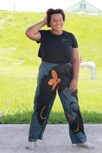 Xpluswear Plus Size African Print Comfort Pants-Grey