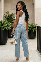 The Double Take Denim – Layered Illusion Distressed Jeans