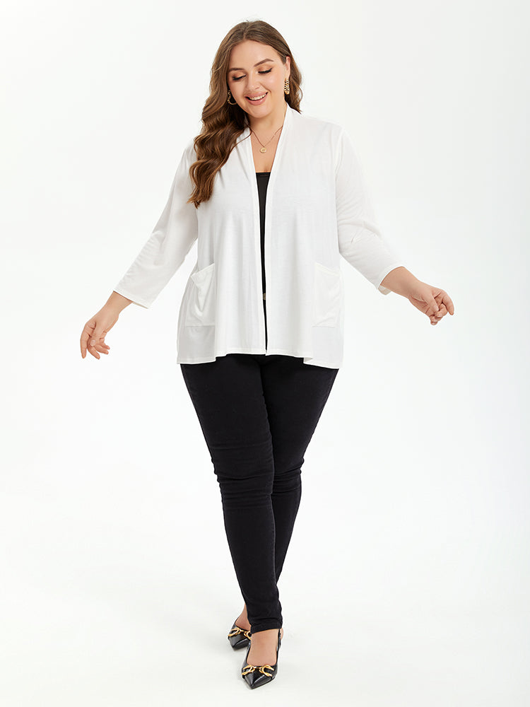 VIP Solid Pocket Patched Open Front Coat