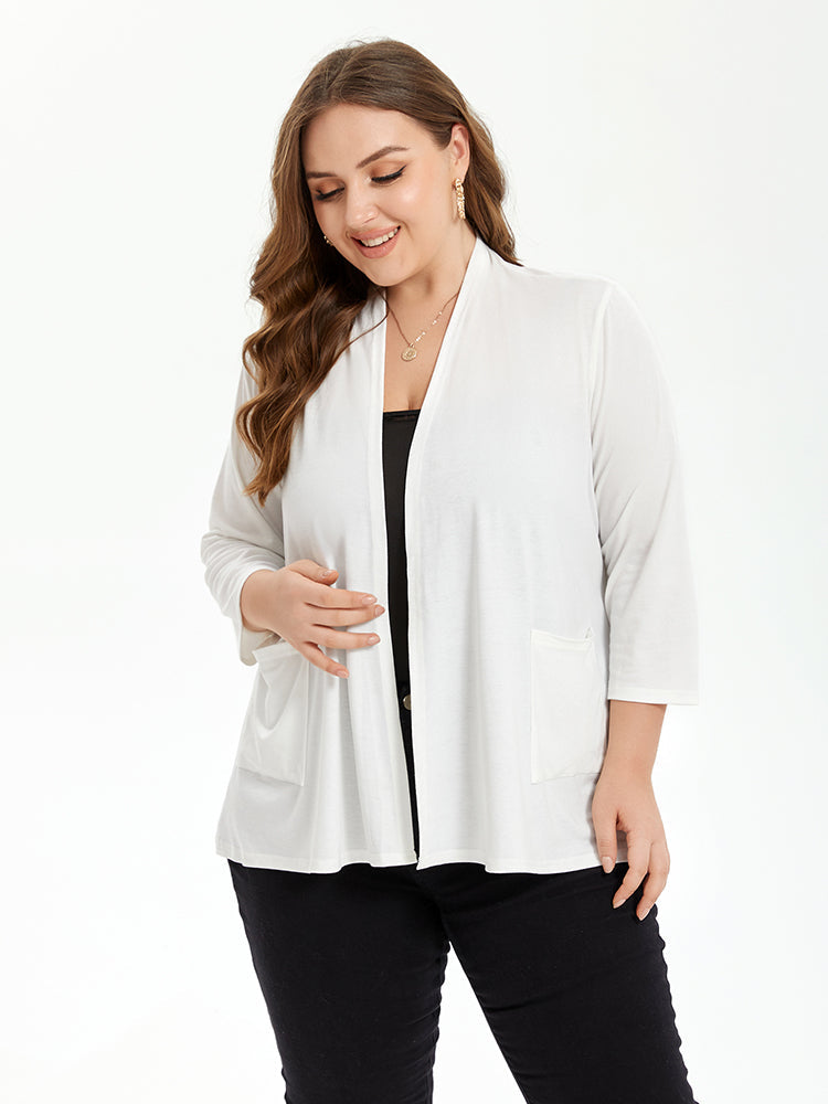 VIP Solid Pocket Patched Open Front Coat