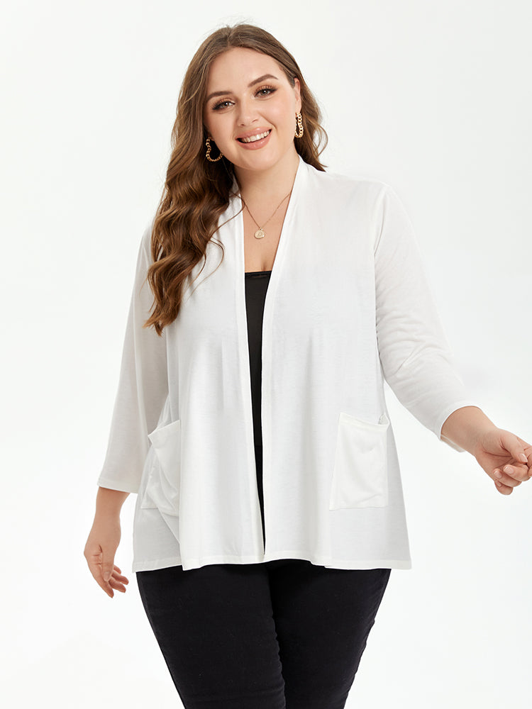 VIP Solid Pocket Patched Open Front Coat