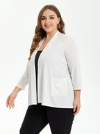 VIP Solid Pocket Patched Open Front Coat