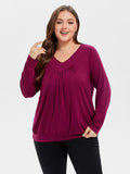 VIP Solid V-Neck Ruched Tee
