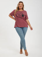 Plus Red Dog Mom Graphic Tee