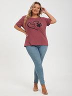 Plus Red Dog Mom Graphic Tee