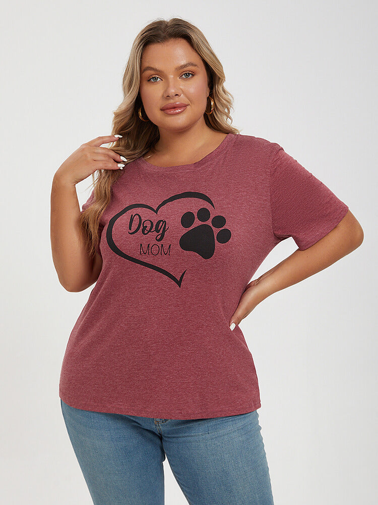 Plus Red Dog Mom Graphic Tee