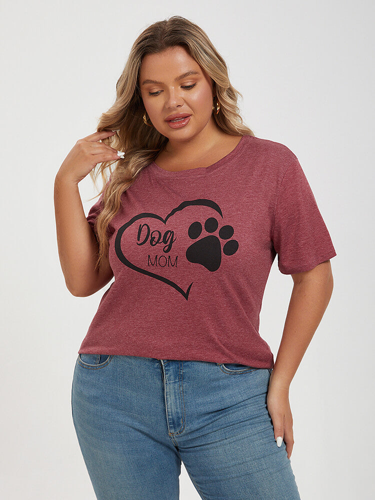 Plus Red Dog Mom Graphic Tee