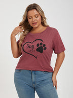 Plus Red Dog Mom Graphic Tee