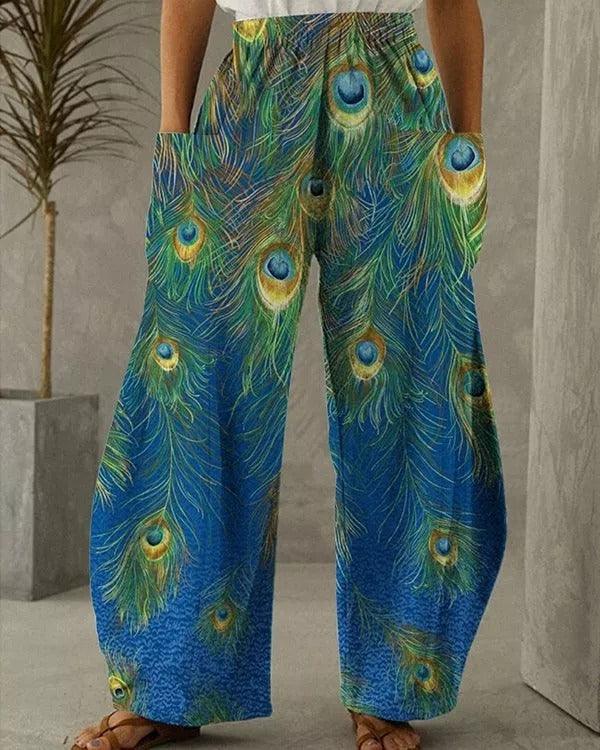 Xpluswear Plus Size African Print Comfort Pants-Grey