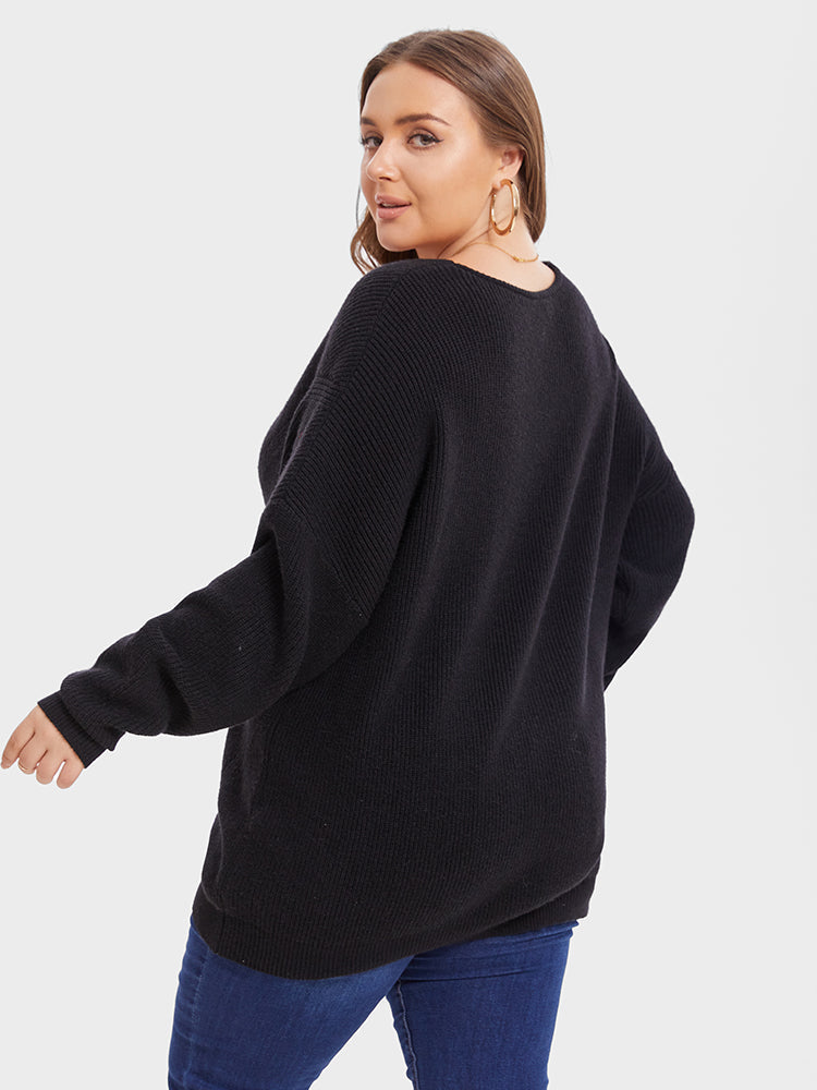 V-Neck Drop Shoulder Sweater