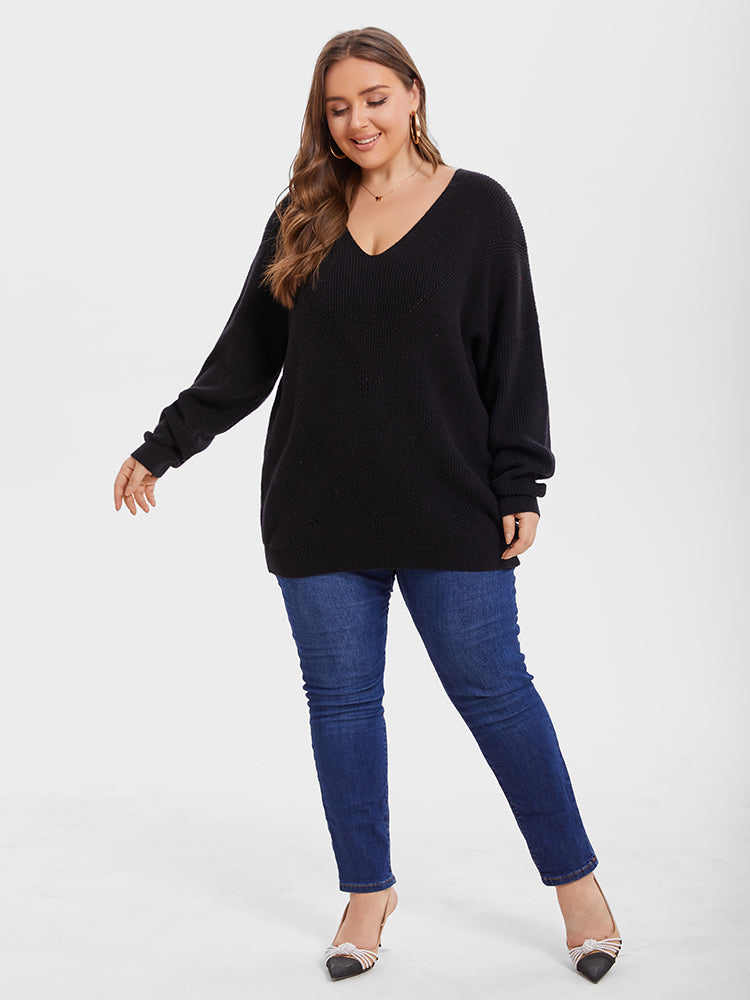 V-Neck Drop Shoulder Sweater