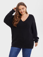 V-Neck Drop Shoulder Sweater