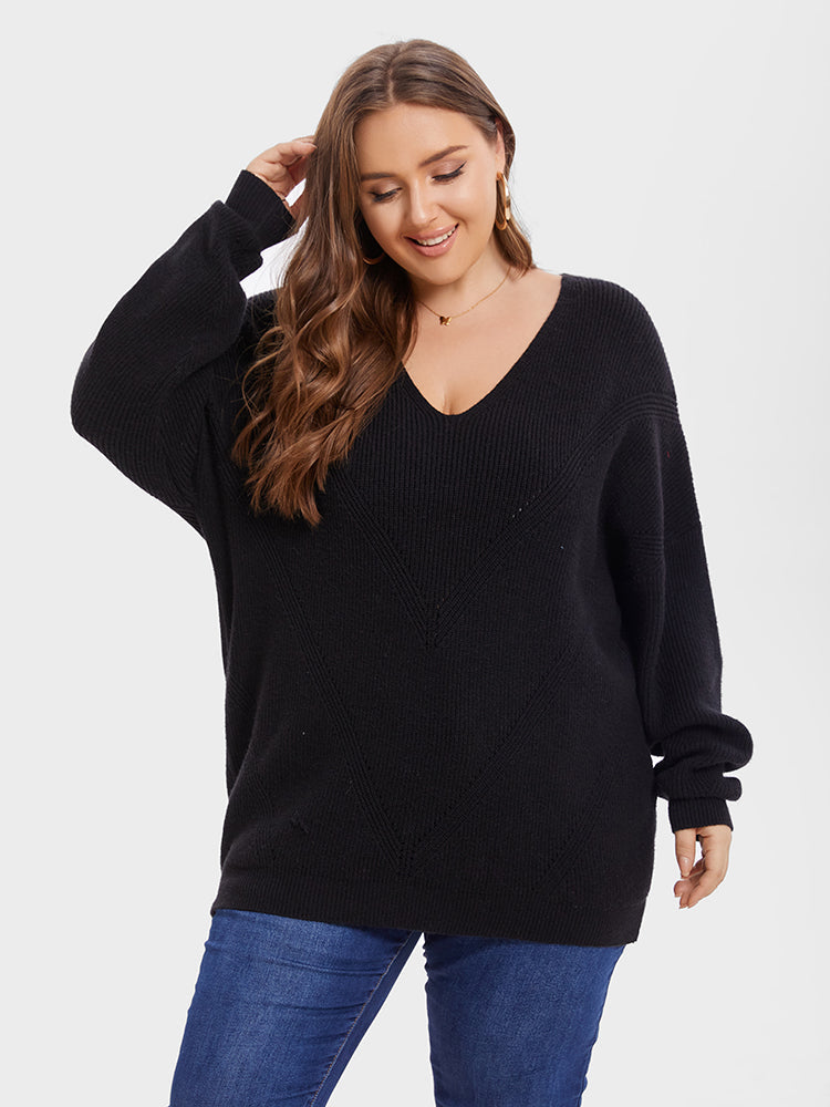 V-Neck Drop Shoulder Sweater