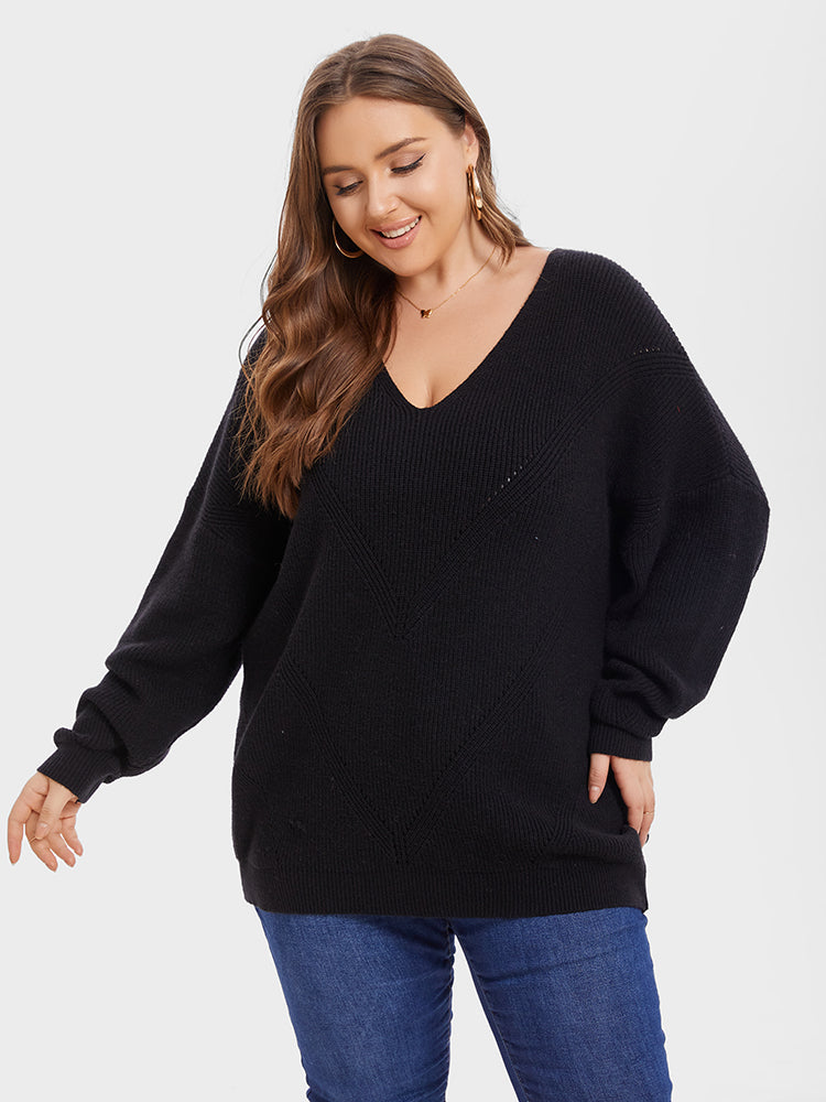 V-Neck Drop Shoulder Sweater