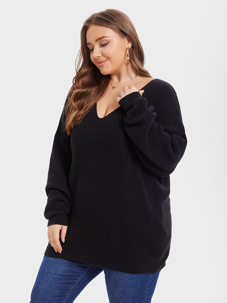 V-Neck Drop Shoulder Sweater