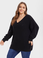 V-Neck Drop Shoulder Sweater