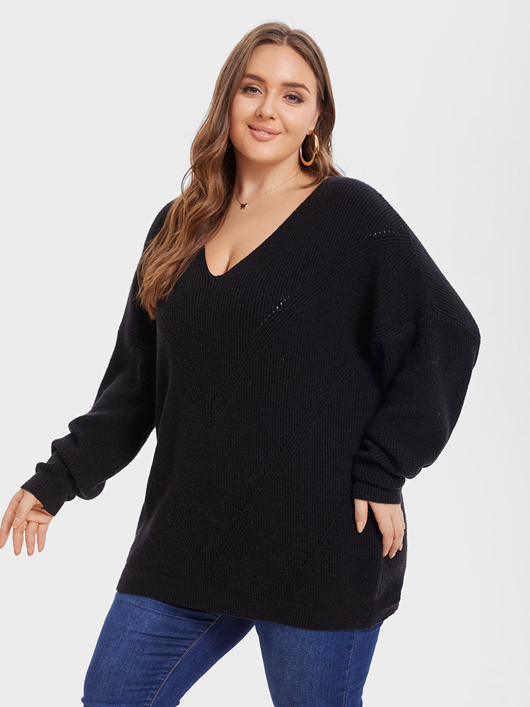 V-Neck Drop Shoulder Sweater