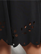 Plus Black Hollow Out Midi Dress