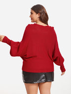 Christmas Print Batwing Sleeve Sweater