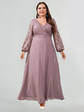 V-Neck Patchwork Lace Dress